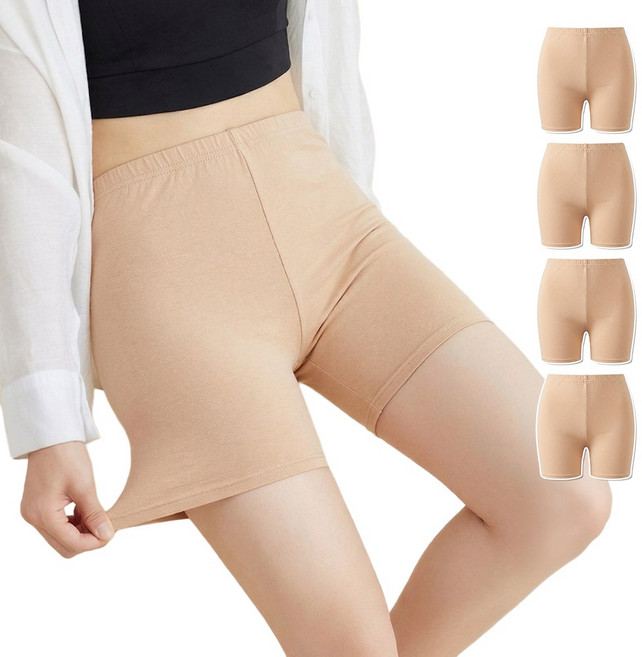 비너스 자스민 4매입 여성 속바지 3부 학생 교생 면 스판 속반바지 세트