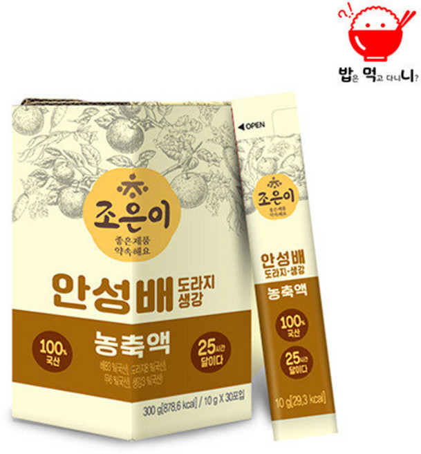 안성배 도라지 생강 농축액 스틱 10g x 30포, 30개입, 1개