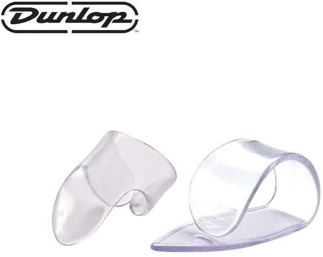 DUNLOP 던롭 쉘 플라스틱 썸피크 & 핑거피크 / 핑거스타일 어쿠스틱 기타 통기타 피크, 1개