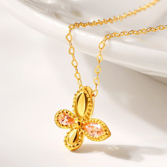 골드팡 24k 순금 버터플드라이골드 목걸이 여성용 데일리 투어말린 행운나비아이템 고급컷팅 여자친구 기념일 생일선물추천