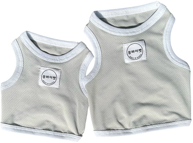 쏭바이펫 댕냥이 쏘쿨나시 쿨조끼 아이스 그레이 S-2XL, 1개