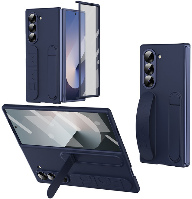 YINUO 갤럭시 Z 폴드3 4 5 6 7 슬림 그립 스탠드 케이스 호환