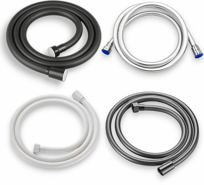 뉴바스 주름없는 튜브 샤워 호스 물때 방지, 블랙, 3m