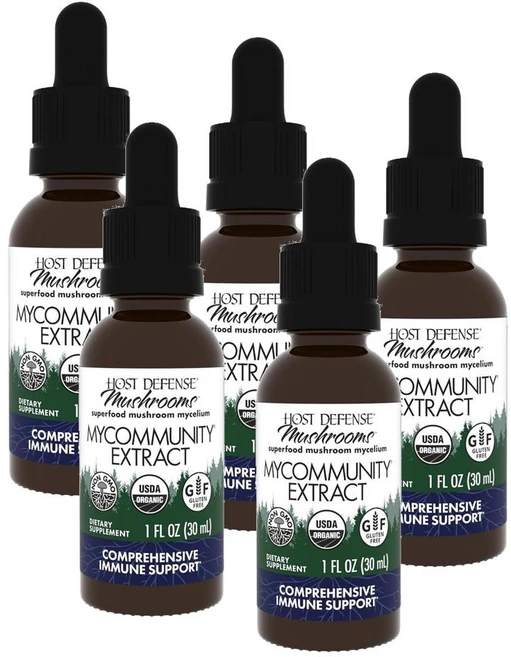호스트 디펜스 마이커뮤니티 버섯 추출물 Host Defense My Community Extract mushroom, 5개, 30ml - 쿠팡