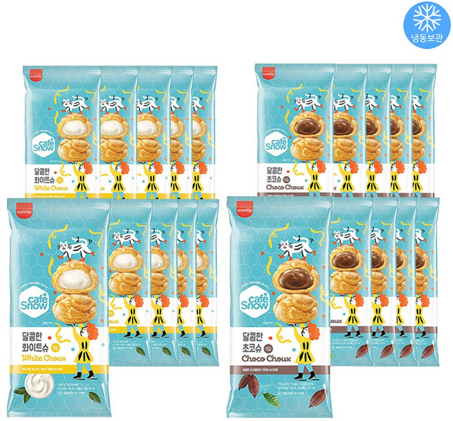 삼립 냉동 아이스빵 화이트슈 3봉 + 초코슈 3봉 / 초코 슈크림, 150g, 6개