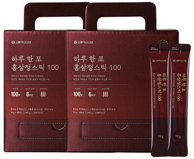 국내산 6년근 하루 한포 홍삼정 스틱100 10g 100개입 2개