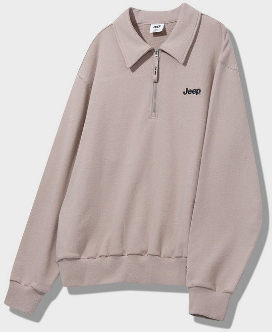 지프 JEEP 오버핏 카라 하프집업 맨투맨 (JQ5TSU834BE) JQ5TSU834BE 254059