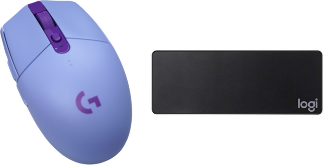 로지텍 무선마우스 + 마우스 장패드, 퍼플,블랙, G304