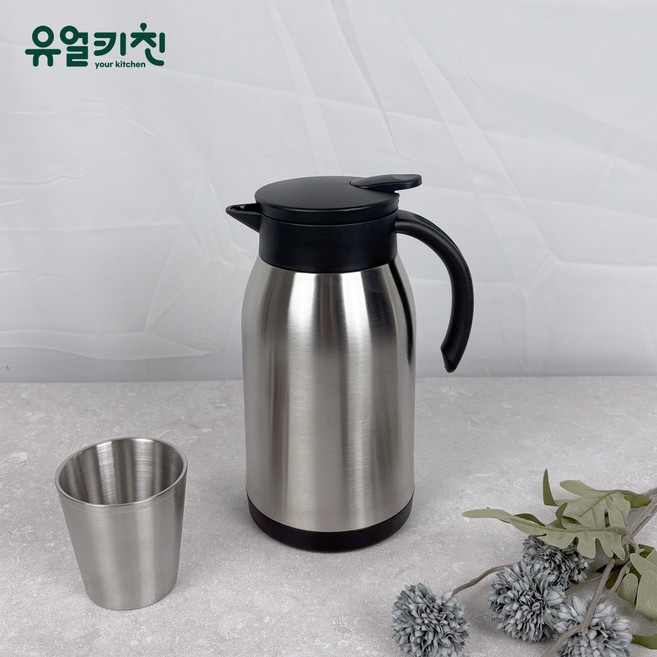 SUS304 보온보냉 업소용 스텐 물병, 1개, 실버(스텐), 900ml