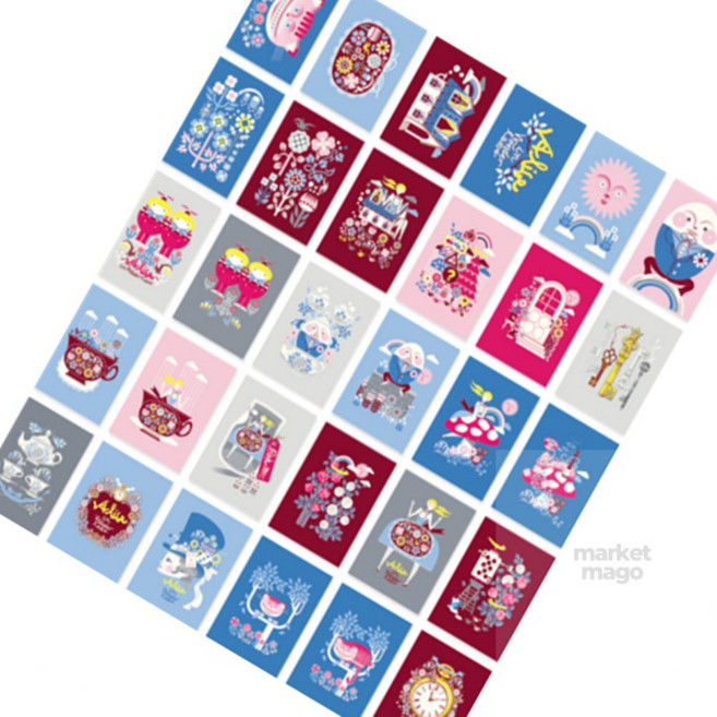 마켓다인A 라벨스티커팩 앨리스 다꾸용품