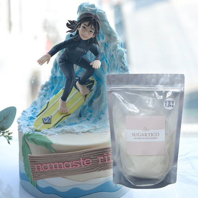 슈가티코 국내생산 모델링 1.2kg 1개 슈가폰던트 슈가크래프트반죽 케이크 케익 도우 설탕공예 [원산지:국산]