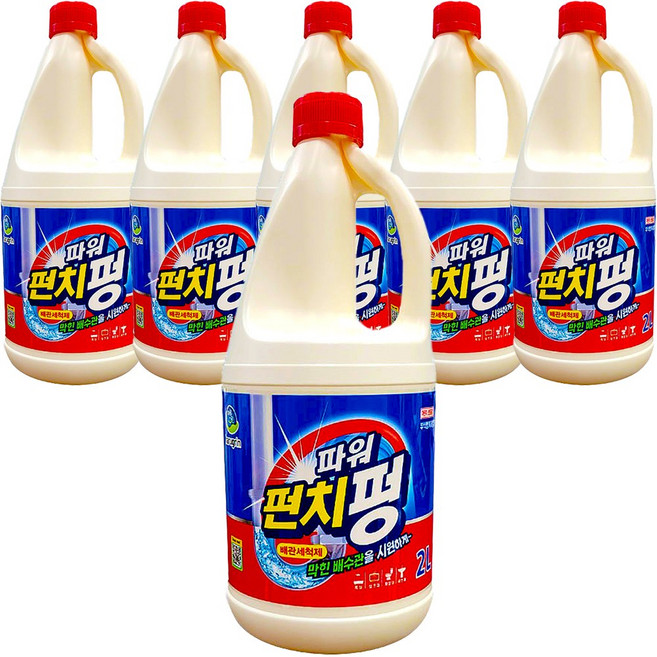 하루그린 배수구세척제 펀치펑 2L, 6개