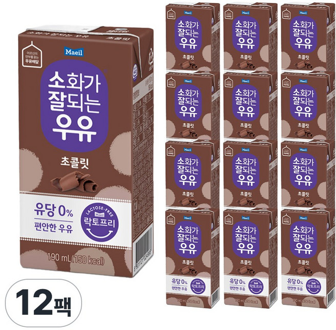 소화가잘되는우유 초콜릿, 190ml, 12개