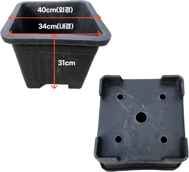 사각 고무화분 다라이 분갈이 고강도 텃밭 베란다 주말농장 화분, 1개, 블랙 PE고무화분