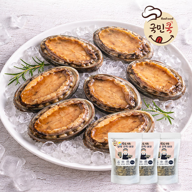 [국민쿡] 국내산 달빛전복 내장 100g x 3팩 (손질완료), 3개, 100