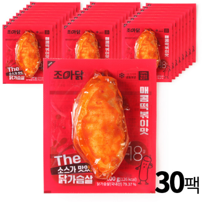 조아닭 THE 소스가 맛있는 닭가슴살 매콤떡볶이맛 100g 30팩, 30개
