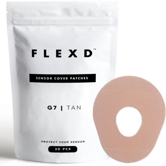 Flexd 덱스콤 G7용 G7 접착 패치 방수 CGM 액세서리 오버패치 (30Pcs) Tan, 1개