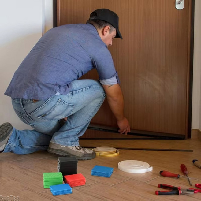 80개 플라스틱 타일 스페이서 PP 소재 4가지 크기 크로스 스페이서 벽 및 바닥 타일 설치용 - 레벨링 스페