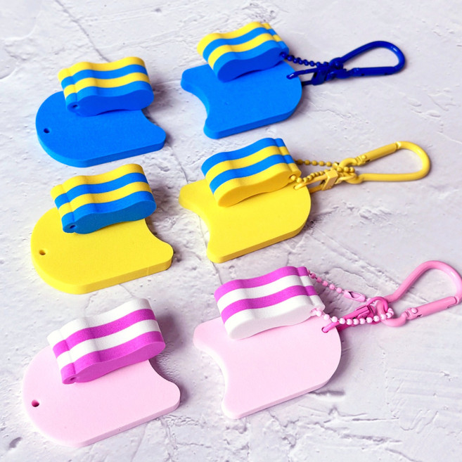 SPLASHY 수영키링 킥판 풀부이 수영장 가방 키링, 1개, 블루