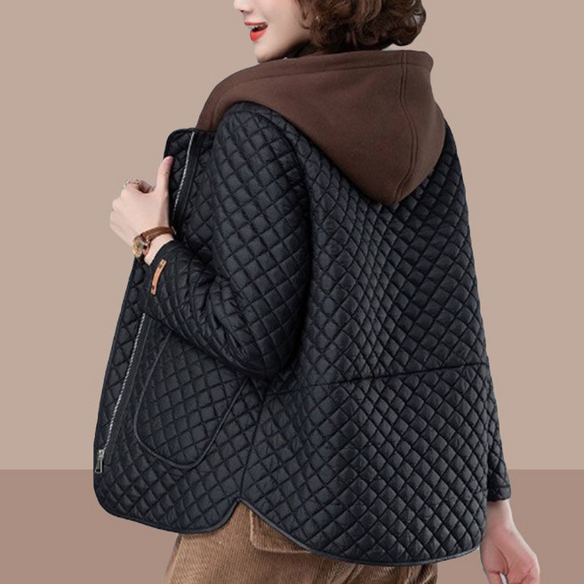 DANGZ 여성 누빔 경량 패딩 코트 겨울패딩 후드코트 A04