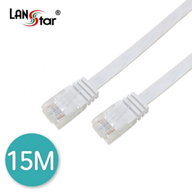 랜스타 LS-F6UTPD-15MW UTP평면케이블 CAT.6 DIRECT 15M WHITE, 기본, 1개