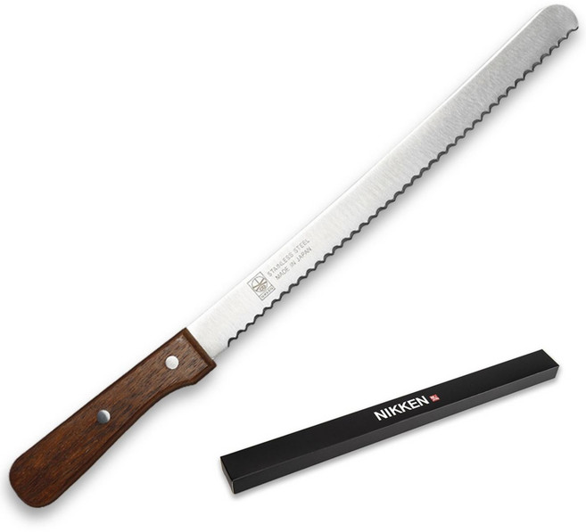 니켄 일본 명월도 빵칼 브레드나이프, 우드핸들(톱니칼날), 1개