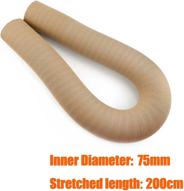 75mm 내경 100/200cm 길이 에어 덕트 파이프 덕팅 튜브 호스 브라운 호환 디젤 히터 자동차 트럭 카라반용