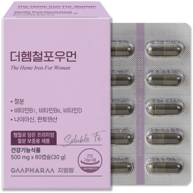 지엠팜 더헴철포우먼, 60정, 1개 - 쿠팡