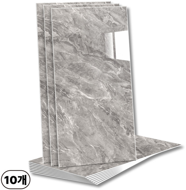 에이제이케이 붙이는 벽지 초대형 40x80cm 접착식 폼블럭 데코 타일 대리석 타일시트지, 마블 그레이, 10개