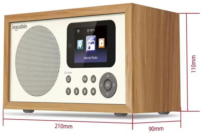 D2 WiFi 인터넷 디지털 라디오 Bluetooth5.0 스피커 LED 컬러 스크린 알람 워치 홈 DAB 지원 U 디스크 MP3, 01 wood color