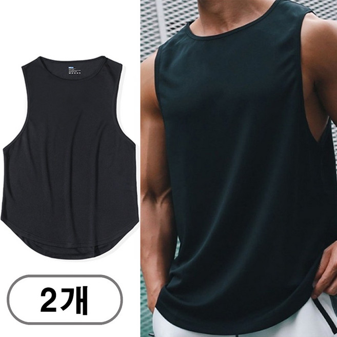 차쿠 1+1 남자 민소매 무지 헬스 나시 쿨소재 머슬 민소매 런닝