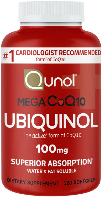 Qunol Mega 輔酶Q10 �還原型輔酶Q10 100毫克 軟膠囊, 1個, 120錠