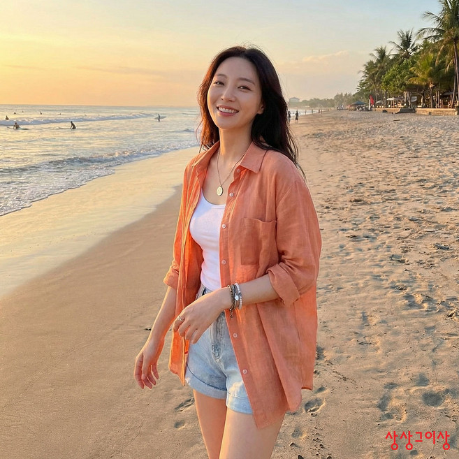 상상그이상 여성용 데일리 무지 파스텔 거즈 셔츠 남방 린넨 롤업셔츠 루즈핏남방 데일리룩 시원한 여름 남방