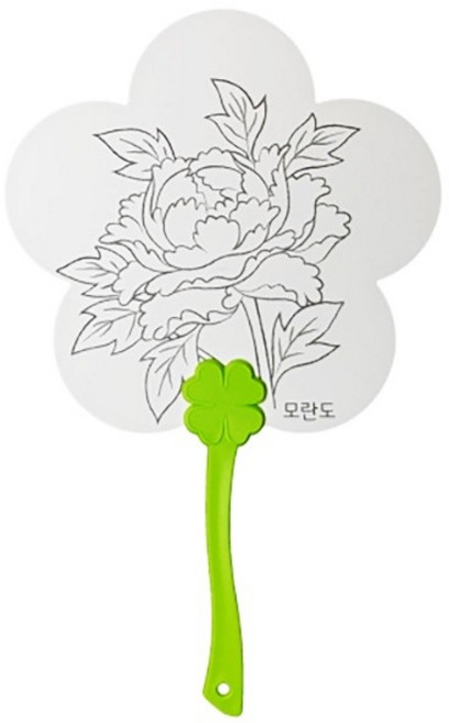 사군자민화부채만들기 모란도