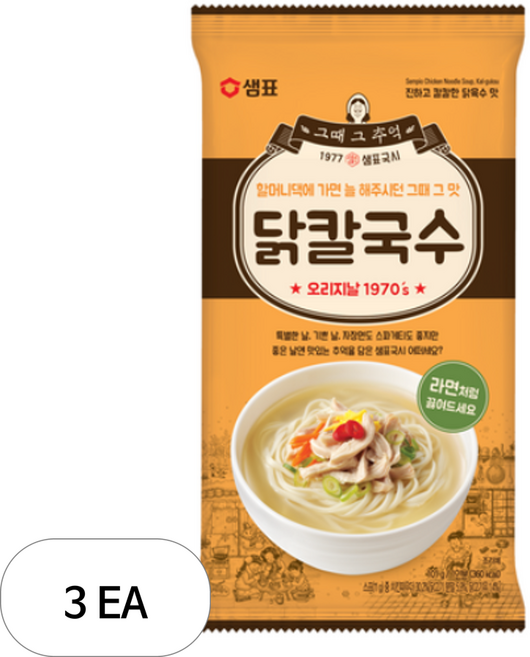 샘표 닭칼국수, 101g, 3개