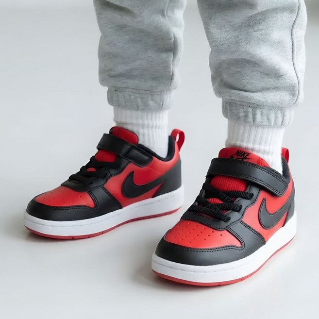 나이키 코트버로우 베이비 블랙 레드 찍찍이 운동화 리크래프트 발편한 키즈 신발 유아 아동 스니커즈