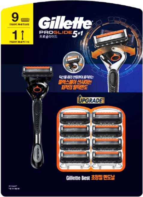 질레트 프로글라이드 파워 면도기 세트 면도기1 면도날9 손흥민 면도기, 1개