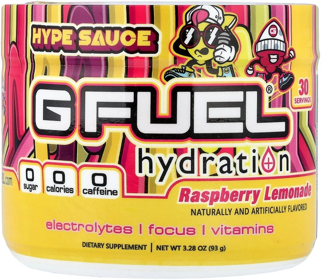G FUEL Hype Sauce Hydration Raspberry Lemonade 3.28 oz (93 g), G FUEL, Hype Sauce, Hydration,, 93g, 1개 - 쿠팡