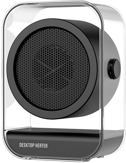 PYHO 가정용 캠핑용 공간을 따뜻하게 미니 온풍기 안전한 저소음 PTC 전기 히터, 블랙, 1개