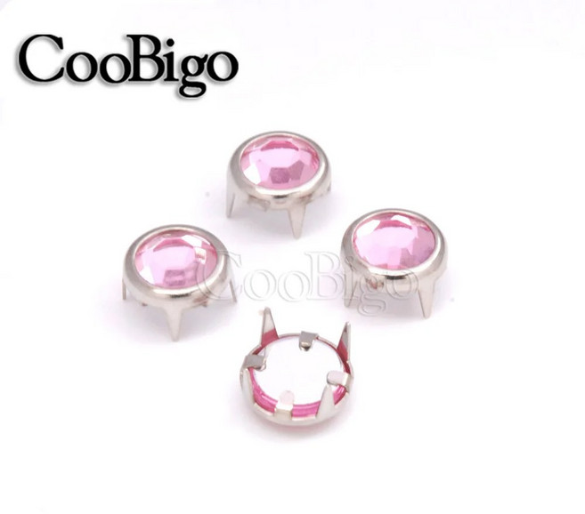 모조 다이아몬드 클로 크리스탈 스터드 리벳 펑크 네일 헤드 DIY 가죽 공예 모자 가방 신발 의류 벨트 스파이크 액세서리 8mm 100, Color 6, 1개