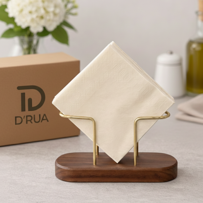 디루아 냅킨 홀더 냅킨꽂이 케이스 카페 디스펜서, 1개, DRUA 호두나무