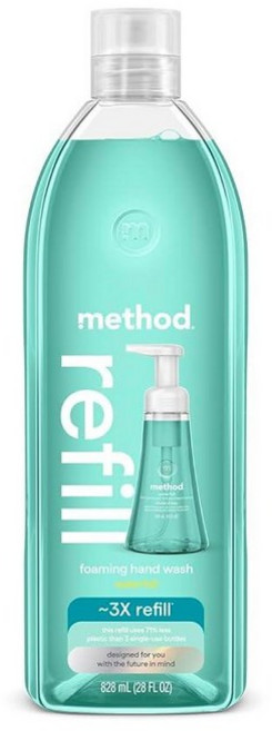 Method 포밍 핸드 솝 리필 폭포 828ml(28온스) (포장은 다를 수 있음) 354419, 1개입(1팩), 828ml
