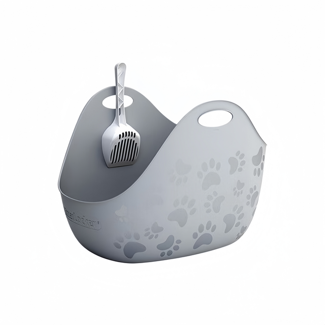 캐나다 초대형 고양이 화장실튀김 방지 오픈형 가정용 고양이 화장실, 고양이 화장실(모래 삽 포함)