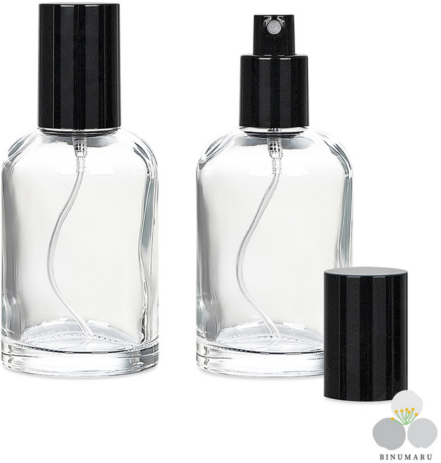 스프레이용기 유리 블랙캡 100ml 화장품 향수 공병, 1개, 투명