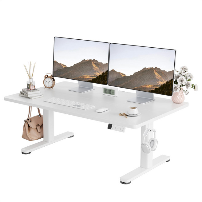 Seang 높이조절 모션데스크 학습용 사무용 아동용 조절테이블 전동 탁자 바닥에 앉아 업무를 보는 전동리프트 테이블, 백색