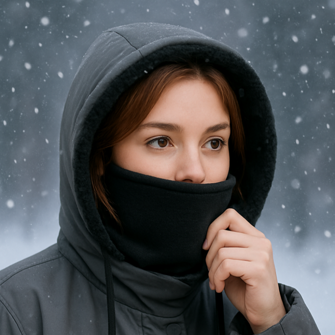 크리메 남여공용 패딩 방한 후드 넥워머