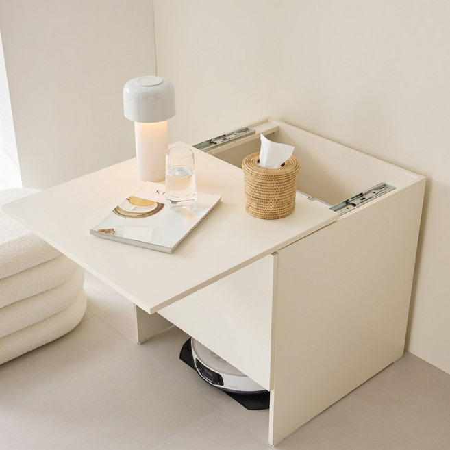 새싹가구 리치 600 로봇청소기 수납장 레일형, 리치로봇장-레일형