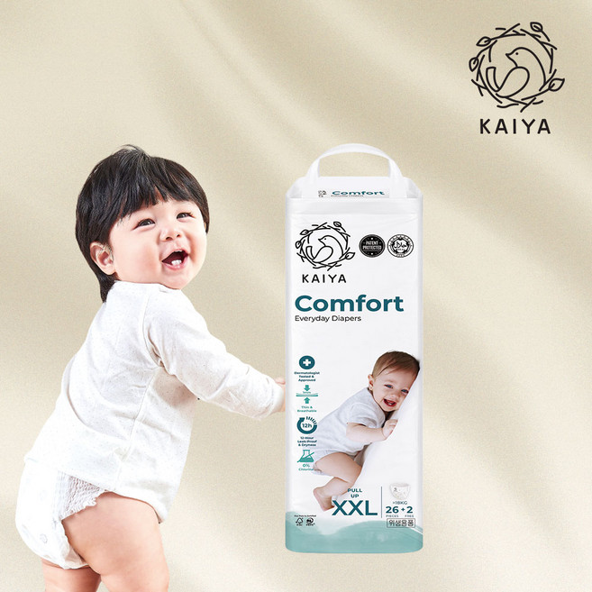 카이야 컴포트 에브리데이 프리미엄 기저귀 팬티형 남여공용, 점보형(2XL), 28매