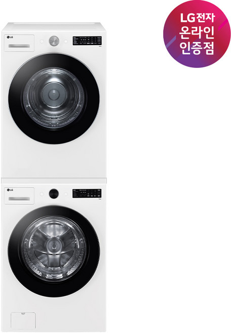 LG 트롬 오브제컬렉션 세탁건조기세트 FG19WNR-8WN 세탁기 19KG 건조기 18KG 화이트+화이트 1등급 방문설치, 화이트