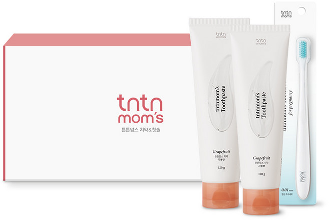 튼튼맘스 예비맘 양치 세트 (임산부 치약 2개 칫솔 1개), 자몽2+칫솔1, 1개